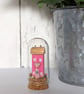Miniature Glass Cloche with Wooden Cottage Home Decor 