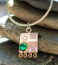Silver pendant, green spinel necklace, handmade, silver chain, gemstone choice  - Image 2