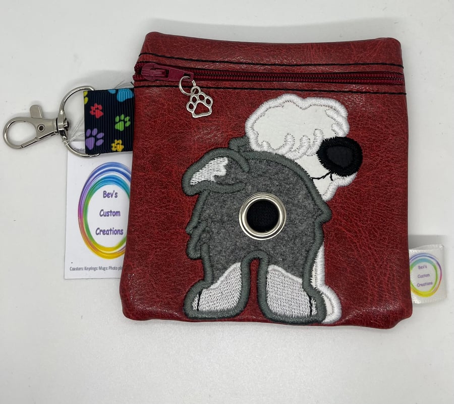 Old English Sheep dog Embroidered Poo bag dispenser 