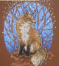 Red fox drawing, small fox artwork, original art, wall art - Image 6