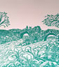 Linoprint Dunster Mill Stream limited edition  - Image 3
