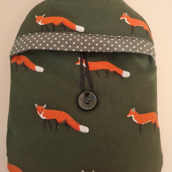 Hot water bottle cover in Sophie Allport Fox fabric 