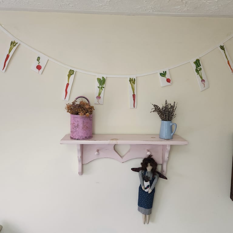 Watercolour Vegetable Print Handmade Fabric Bunting 