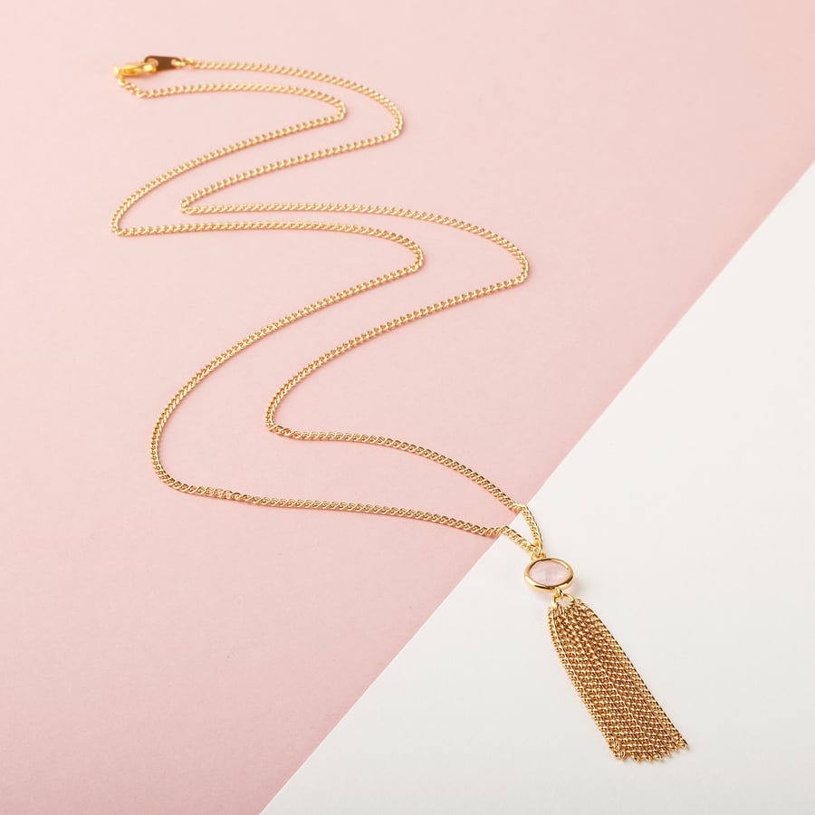 Long Gold Tassel Necklace - Gold Chain Tassel - Long Pendant Necklace