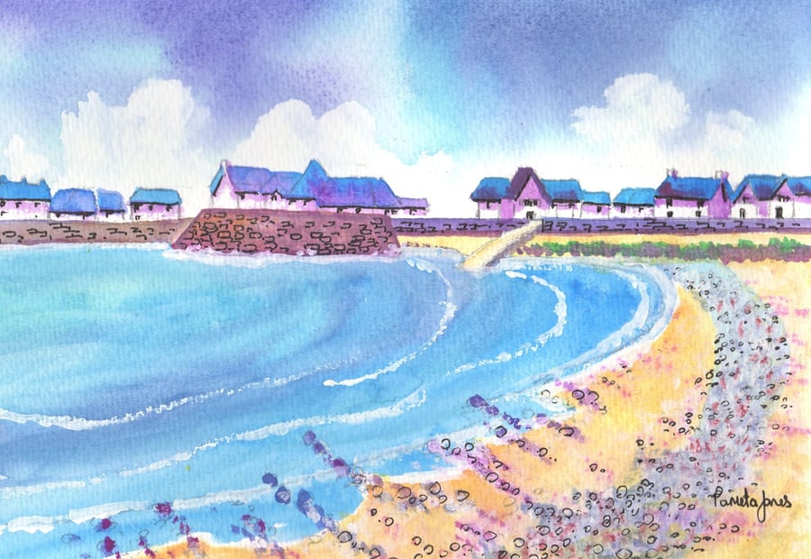 North Dock Llanelli, Original Watercolour in 14 x 11'' Mount