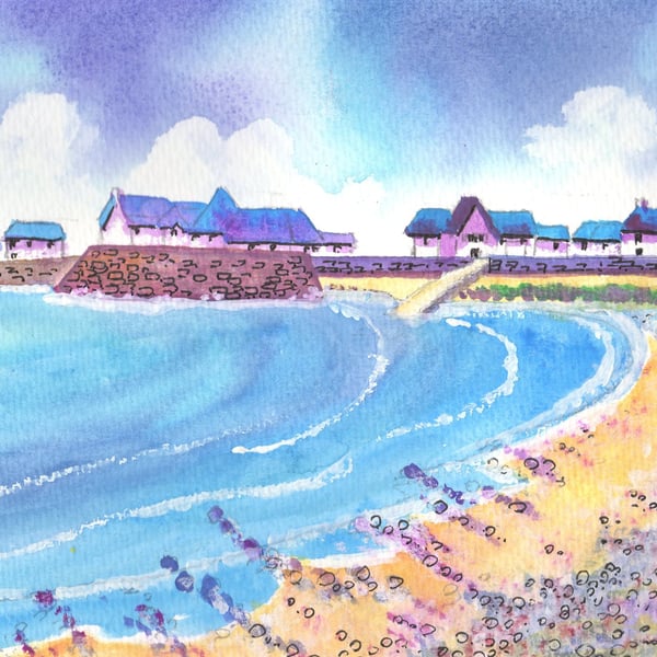 North Dock Llanelli, Original Watercolour in 14 x 11'' Mount