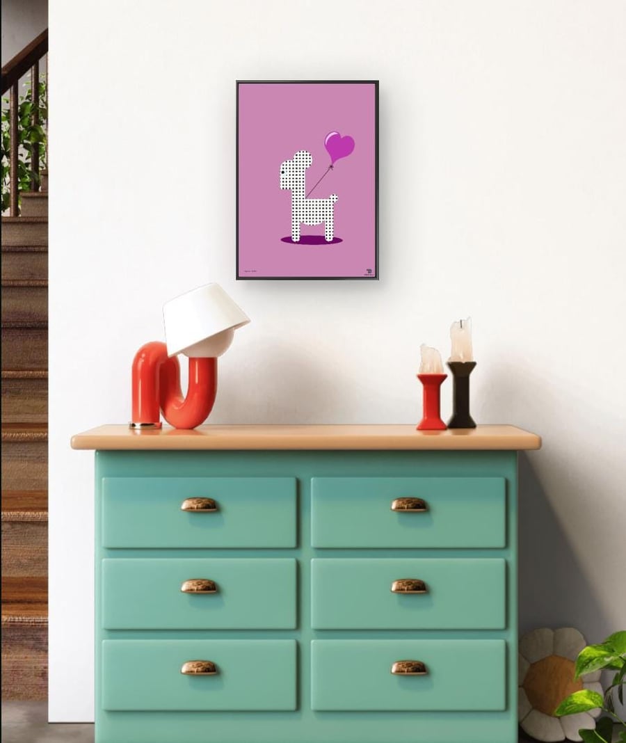 Modern Alpaca Art Print, Playful Animal Illustration, A3A4