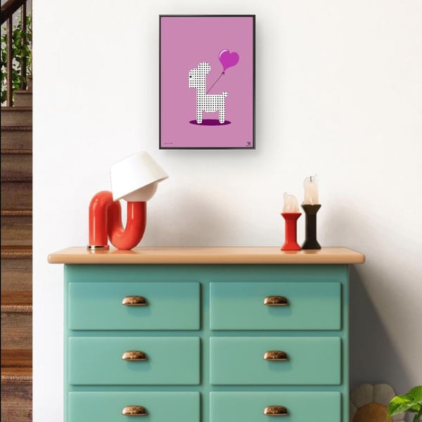 Modern Alpaca Art Print, Playful Animal Illustration, A3A4