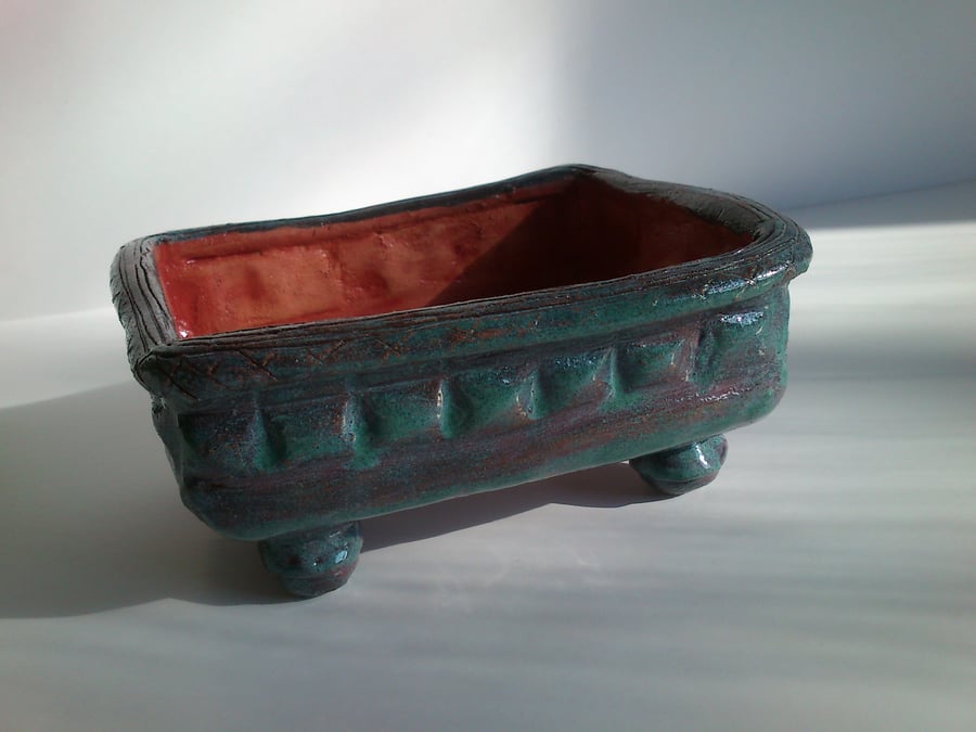 Sea Green Ceramic Bonsai Pot