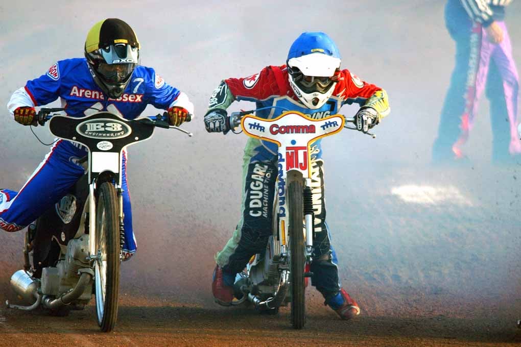 Reading Racers Speedway Motorcycle Action Photograph Print