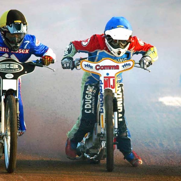 Reading Racers Speedway Motorcycle Action Photograph Print