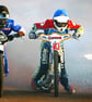 Reading Racers Speedway Motorcycle Action Photograph Print - Image 1