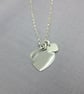 Two Hearts Sterling Silver Pendant Necklace - Image 3