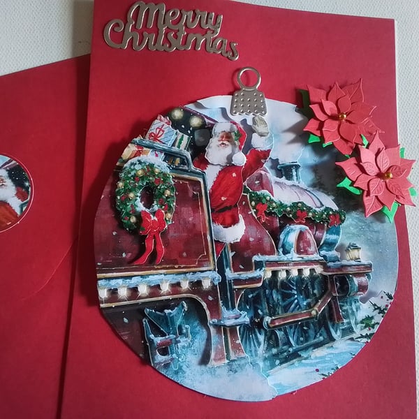 Christmas card. Handmade Christmas card. Santa. Ref 461
