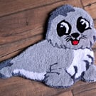 Beautiful Handmade SEA LION Tufted Rug 50x44cm