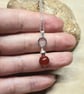 Small circle rope Red Carnelian pendant. July birthstone necklace. - Image 2