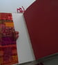 Mixed media journal - red, pink, orange, with hand woven spine - Image 3