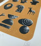 Donkey Treasury No.1 A4 two-colour screen-print - Image 3