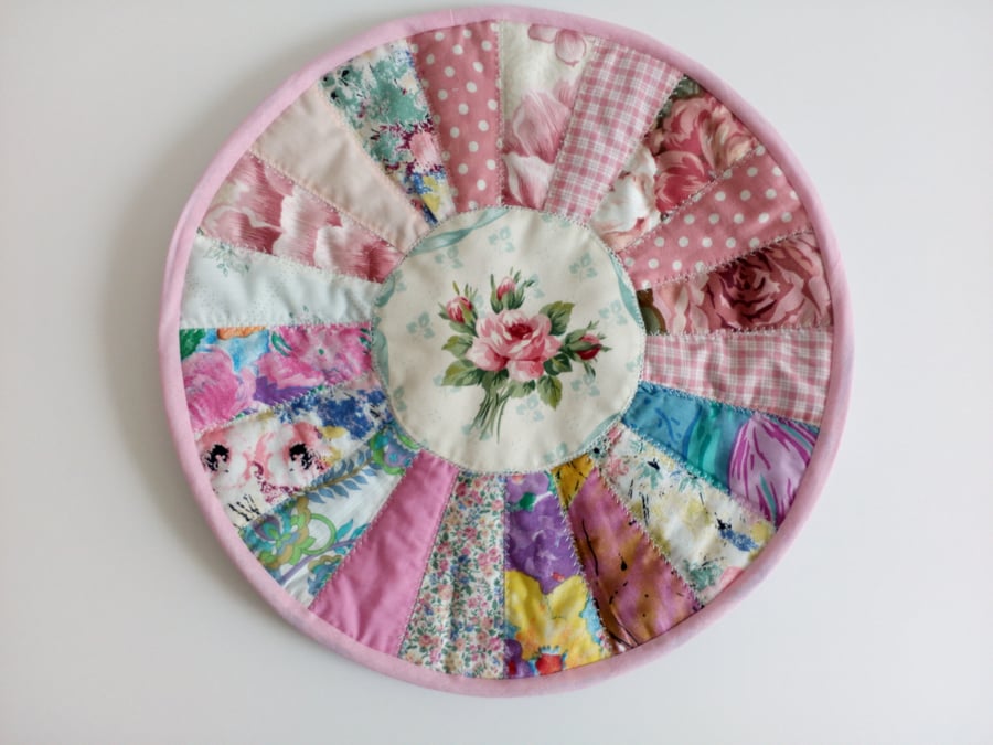 Placemat, Table mat, quilted, patchwork, round, table centrepiece, large coaster