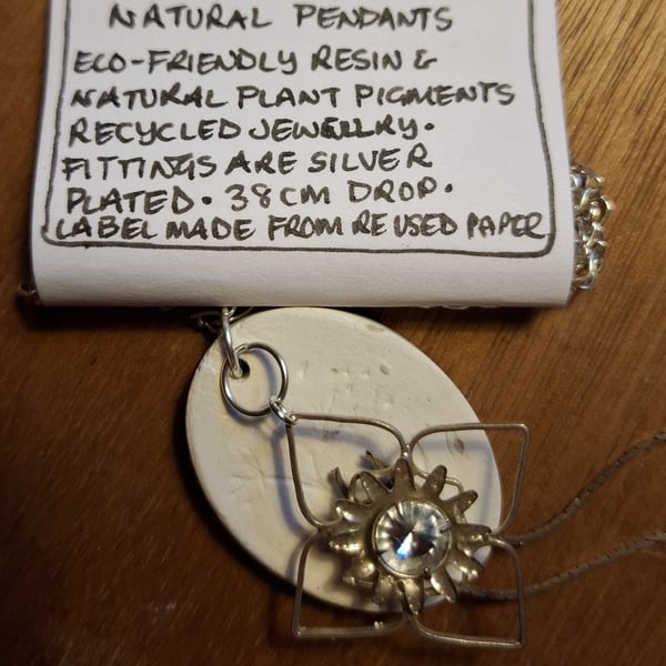 Recycled Necklace, Eco Friendly Resin.