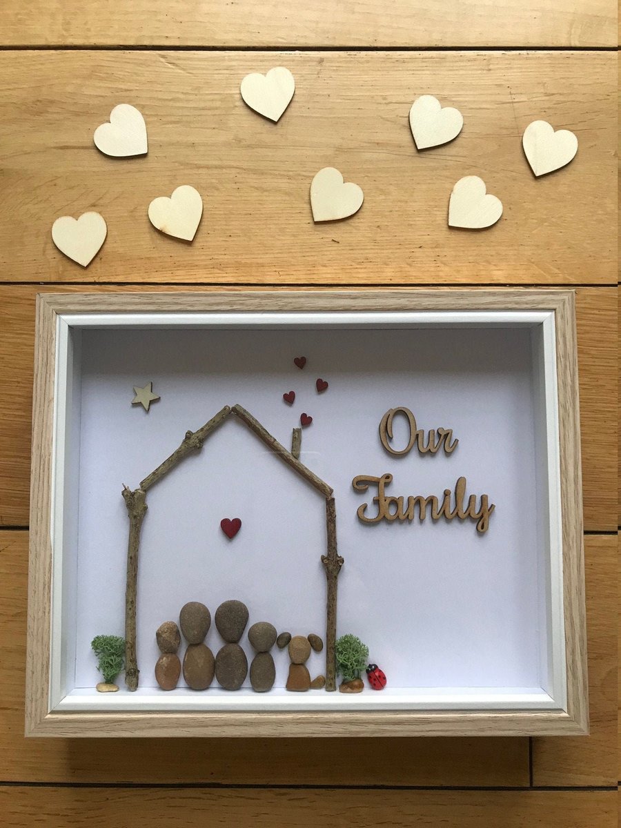 Mother's Day Family Frame, Mother's Day Personalised Gift, Mother's Day Pebble A