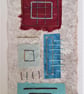 Colourful Combinations Red Turquoise Handstitched Geometric Art Pictures - Image 3