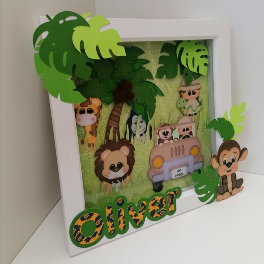 Personalised Nursery Picture. Jungle theme