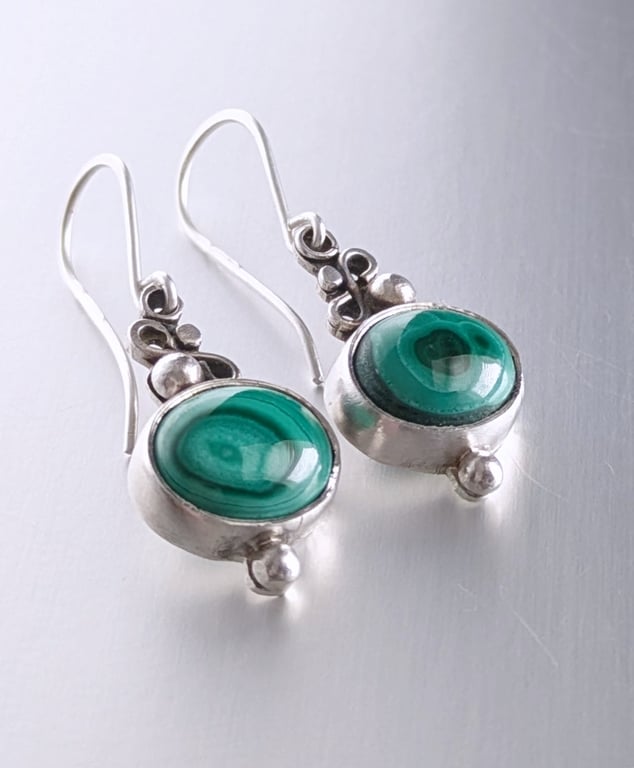 Malachite dangle earrings