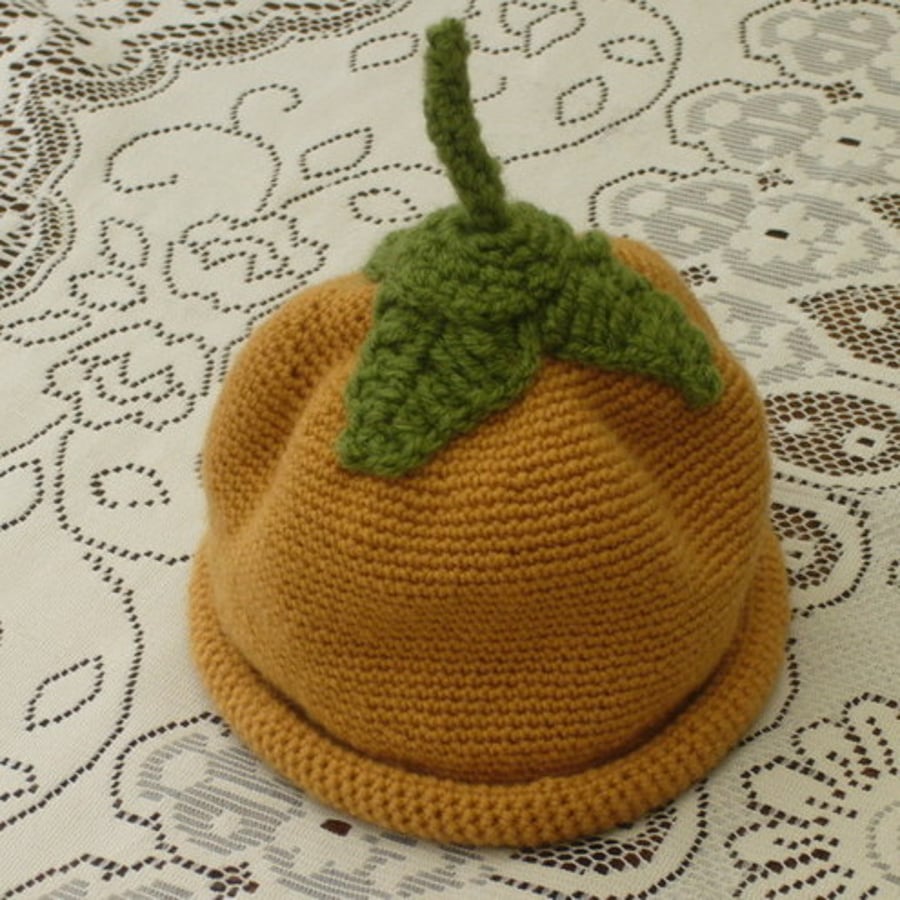 Crochet pumpkin baby hat 