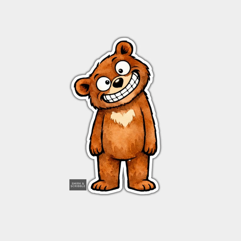 Funny Snarky Vinyl Sticker For Adults - Unhinged Bear