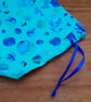 Blue Batik Spot Reusable Gift Bag - Fabric Drawstring Present Bag - Image 6