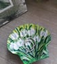Snowdrops handpainted king scallop shell trinket dish