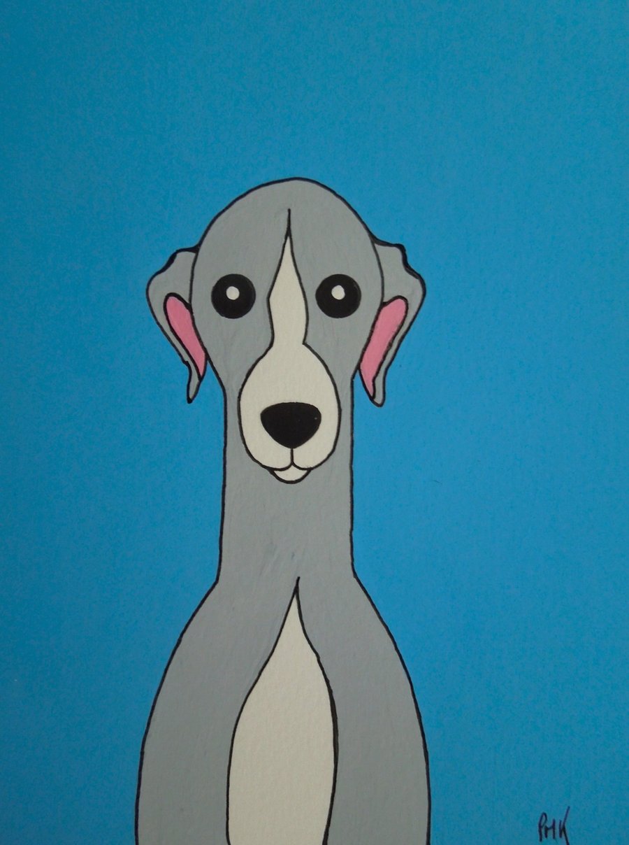 " Naughty Whippet "   8 x 6 "