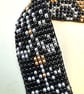 Handmade seed bead bracelet in black and silver - Image 7