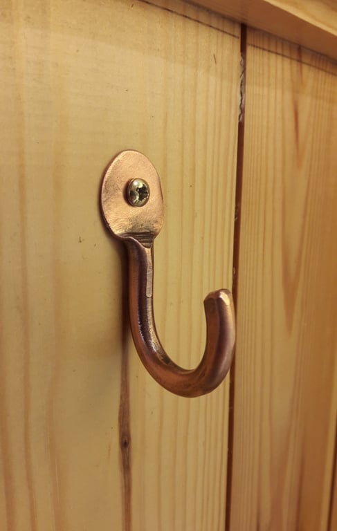 Small Basic Copper Penny End Hook Hand Forged Hooks kitchen Bathroom Curtain Tie