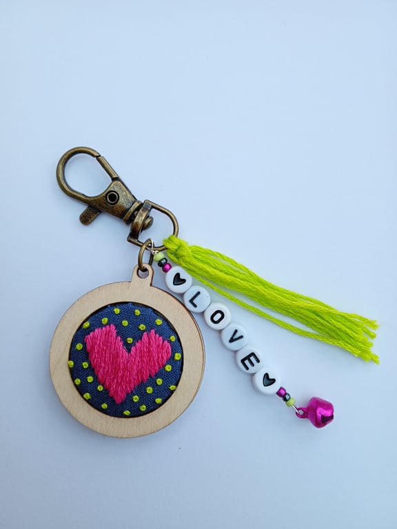 Heart Keyring or Bag Charm