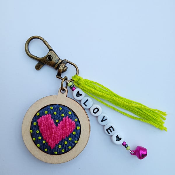 Heart Keyring or Bag Charm