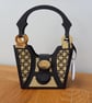 Beige Patterned "Tres Chic" Handbag style gift bag, handmade