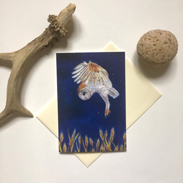 Midnight Owl Blank Greeting Card