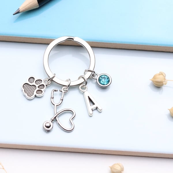 Personalised Veterinary Keyring - Vet Keyring, Thank you Gift, Graduate Vet, Vet