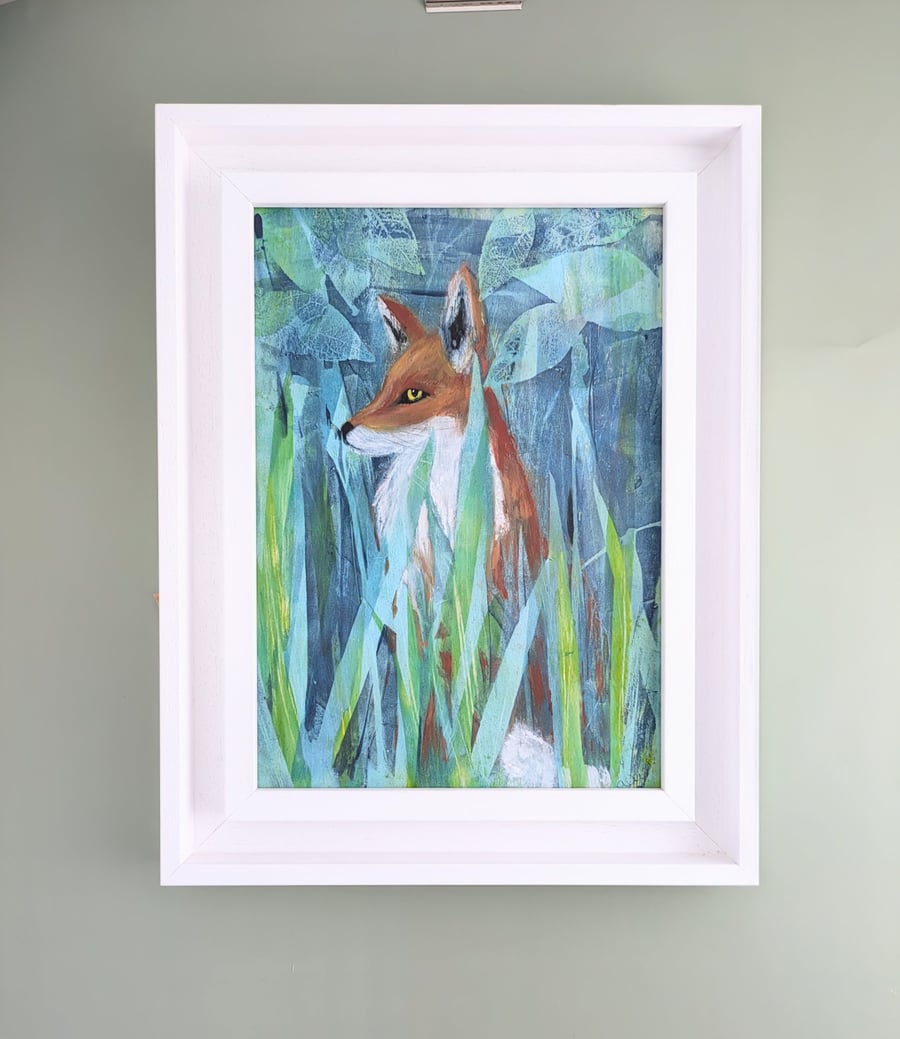 Original Painting of Fox framed painting 