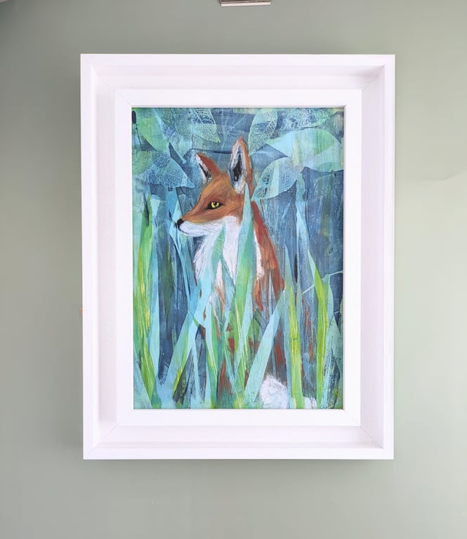 Original Painting of Fox framed painting 