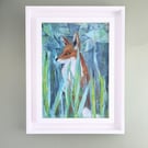 Original Painting of Fox framed painting 