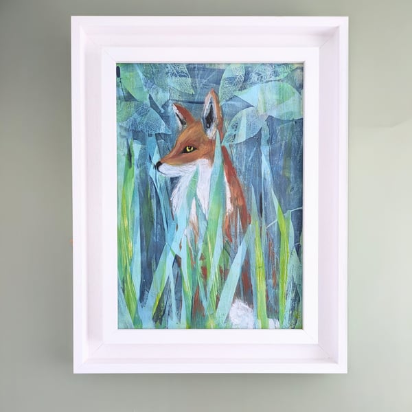 Original Painting of Fox framed painting 