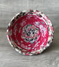 Small Red Pink Coiled Fabric Bowl  - Image 2