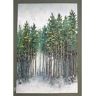 Winter Forest original oil pastel painting, A4 size artwork, landscape art