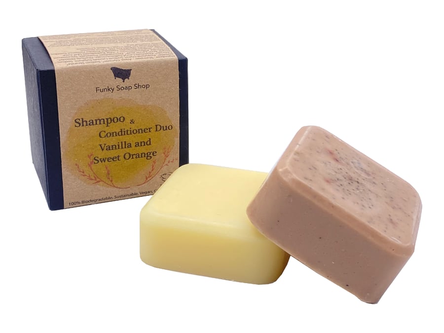 Shampoo & Conditioner DUO, Vanilla and Sweet Orange Essential Oil, 60g - 40g