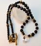 Clear Quartz Teardrop, Sardonyx And Black Onyx Necklace - Handmade In Devon - Image 6