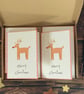 Pack of 4 Luxury Handmade Reindeer Christmas Cards - Boxed set