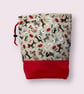 two at a time knitting bag with dog breeds,sock sack, drawstring divided pouch,  - Image 1